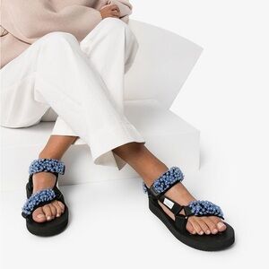 Cecilie Bahnsen x Suicoke Maria Beaded Velcro-strap Sandals